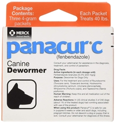 Panacur C (Fenbendazole) Granules 4 Grams, 3 Packets