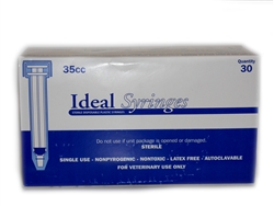 Ideal Syringe 35 cc, Without Needle, Regular Luer, 30/Box